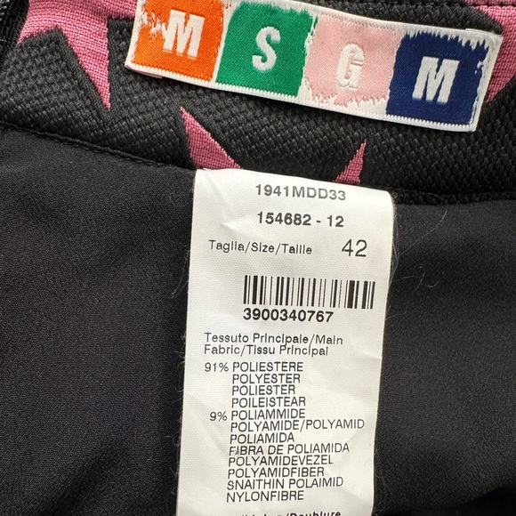 MSGM Star Jacquard Mini Skirt Black Pink Embroidered ASO Monster High Draculaura - Picture 10 of 16